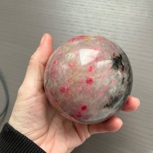 Icy Cherry Rhodonite Sphere